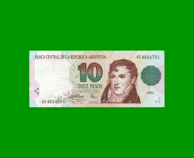 PESOS CONVERTIBLES 1er DISEÑO $10,00, BOT 3043, AÑO 1994, ESTADO MUY BUENO+ .-