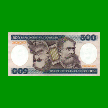 BILLETE DE BRASIL 500 CRUZEIROS, PICK 200b, AÑO 1985, ESTADO EXCELENTE.-
