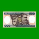 BILLETE DE BRASIL 500 CRUZEIROS, PICK 200b, AÑO 1985, ESTADO SIN CIRCULAR.-