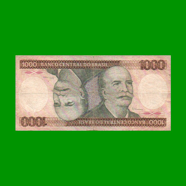 BILLETE DE BRASIL 1.000 CRUZEIROS, PICK 201a, AÑO 1981, ESTADO BUENO.-