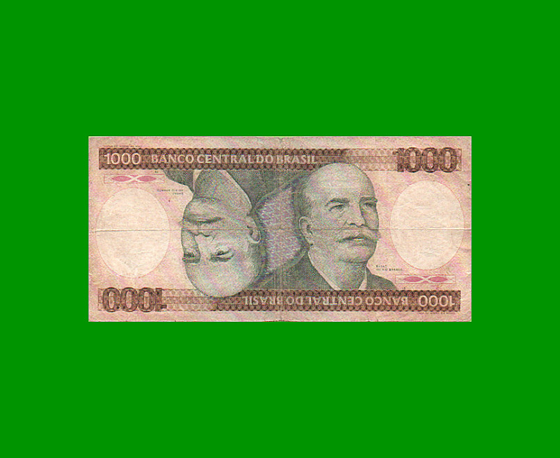 BILLETE DE BRASIL 1.000 CRUZEIROS, PICK 201a, AÑO 1981, ESTADO BUENO.-