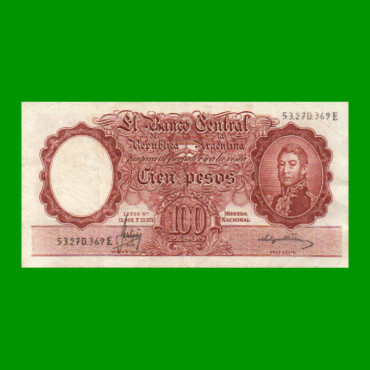 MONEDA NACIONAL $100,00, BOT 2075, AÑO 1966, ESTADO MUY BUENO.-