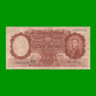 MONEDA NACIONAL $100,00, BOT 2075a, AÑO 1966, ESTADO BUENO.-