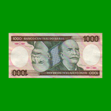 BILLETE DE BRASIL 1.000 CRUZEIROS, PICK 201b, AÑO 1984, ESTADO MUY BUENO.-