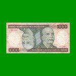 BILLETE DE BRASIL 1.000 CRUZEIROS, PICK 201c, AÑO 1985, ESTADO BUENO.-