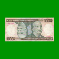 BILLETE DE BRASIL 1.000 CRUZEIROS, PICK 201c, AÑO 1985, ESTADO BUENO.-