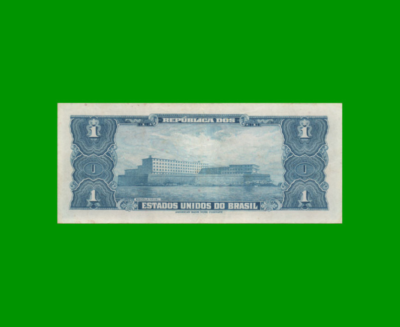 BILLETE DE BRASIL 1 CRUZEIRO, PICK 150c, AÑO 1956, ESTADO EXCELENTE- .- - Imagen 2