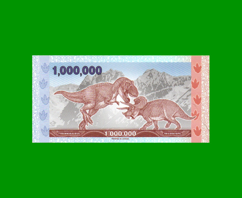 BILLETE DE BERINGIA 1.000.000 DINARES, POLYMERO FANTASIA, AÑO 2012, ESTADO SIN CIRCULAR.- - Imagen 2