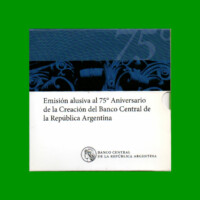 BLISTER MONEDA ARGENTINA, $ 2,00, CONMEMORATIVA 75° ANIVERSARIO DE LA CREACION DEL BCRA, AÑO 2010, ESTADO NUEVO.-