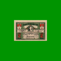 BILLETE DE ALEMANIA NOTGELD MUNICIPIO DE BAD DRIBURG 2 MARCOS, M. M. 292.1, ESTADO EXCELENTE.-