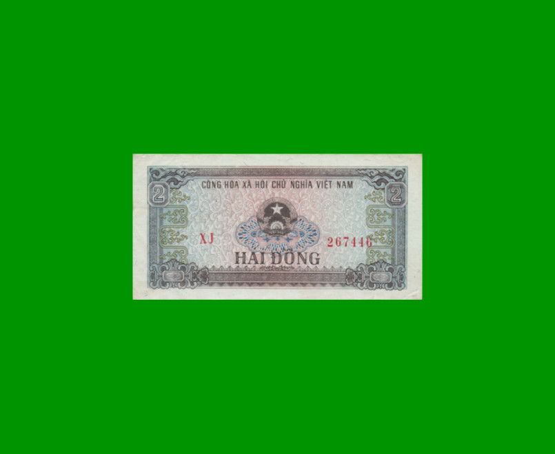 BILLETE DE VIETNAM 2 DONG, PICK 85, AÑO 1980, ESTADO MUY BUENO+ .-