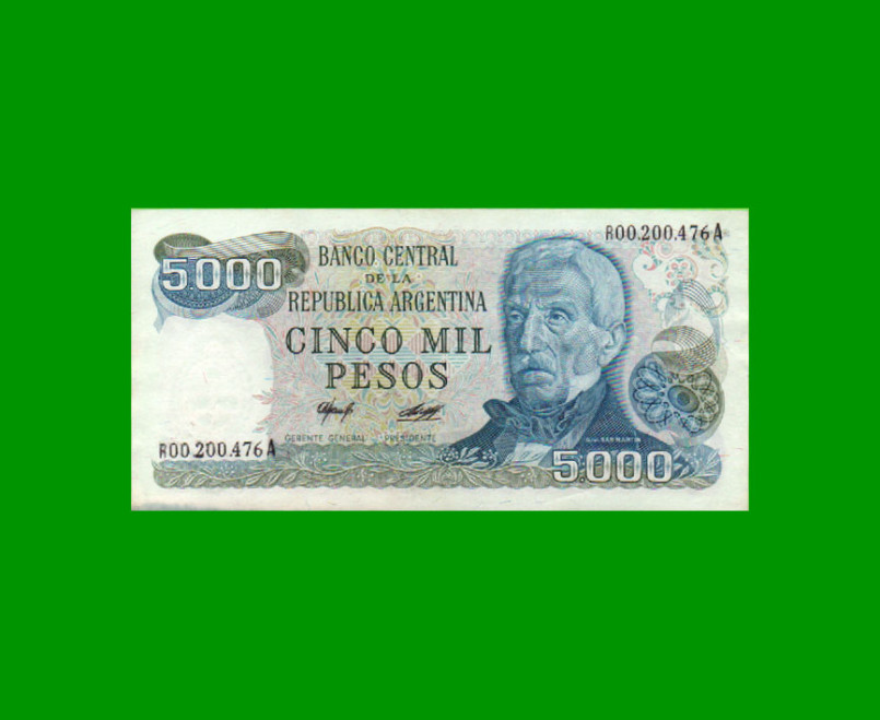 REPOSICION BILLETE PESOS LEY 18.188 $ 5.000,00, BOT 2466b, ESTADO EXCELENTE.-