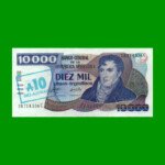 PESOS ARGENTINOS $10.000,00 RESELLADO A 10 AUSTRALES, BOT 2713, AÑO 1985, ESTADO SIN CIRCULAR.-