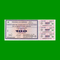 BONO DE CORDOBA $ 100,00, EC 271, AÑO 1995, SERIE A, ESTADO EXCELENTE- .-