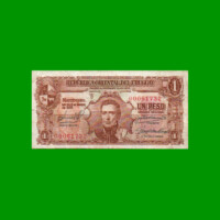 BILLETE DE URUGUAY $1,00, PICK 35c, SERIE D, ESTADO BUENO+ .-