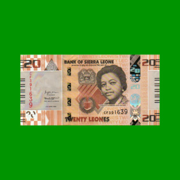 BILLETE DE SIERRA LEONA 20 LEONES, PICK 38, AÑO 2022, ESTADO SIN CIRCULAR.-