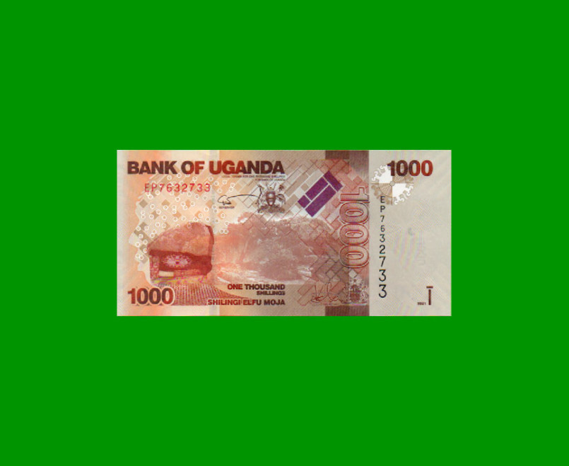 BILLETE DE UGANDA 1.000 SHILLINGS, PICK 49, AÑO 2021, ESTADO SIN CIRCULAR.-