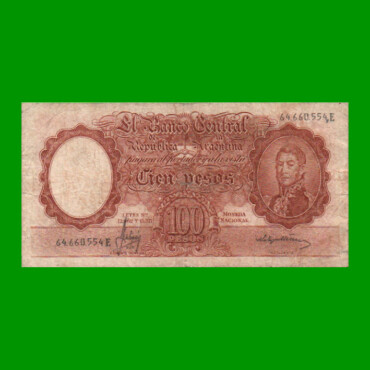 MONEDA NACIONAL $100,00, BOT 2076, AÑO 1967, ESTADO BUENO.-