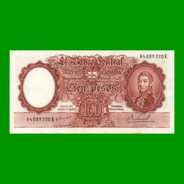 MONEDA NACIONAL $100,00, BOT 2078, AÑO 1967, ESTADO EXCELENTE+ .-