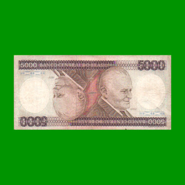 BILLETE DE BRASIL 5.000 CRUZEIROS, PICK 202a, AÑO 1981, ESTADO BUENO.-