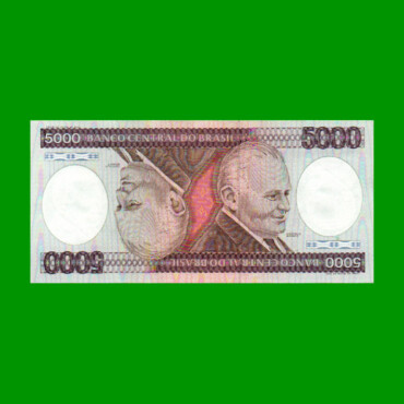 BILLETE DE BRASIL 5.000 CRUZEIROS, PICK 202c, AÑO 1984, ESTADO EXCELENTE.-