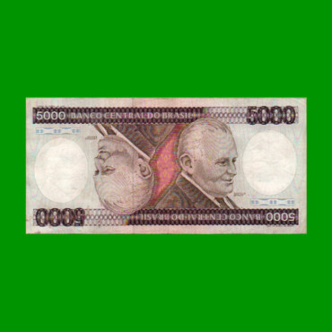 BILLETE DE BRASIL 5.000 CRUZEIROS, PICK 202a, AÑO 1981, ESTADO MUY BUENO.-