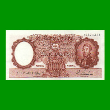 MONEDA NACIONAL $100,00, BOT 2082, AÑO 1968, ESTADO EXCELENTE+ .-