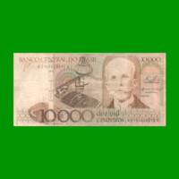 BILLETE DE BRASIL 10.000 CRUZEIROS, PICK 203a, AÑO 1984, ESTADO BUENO.-