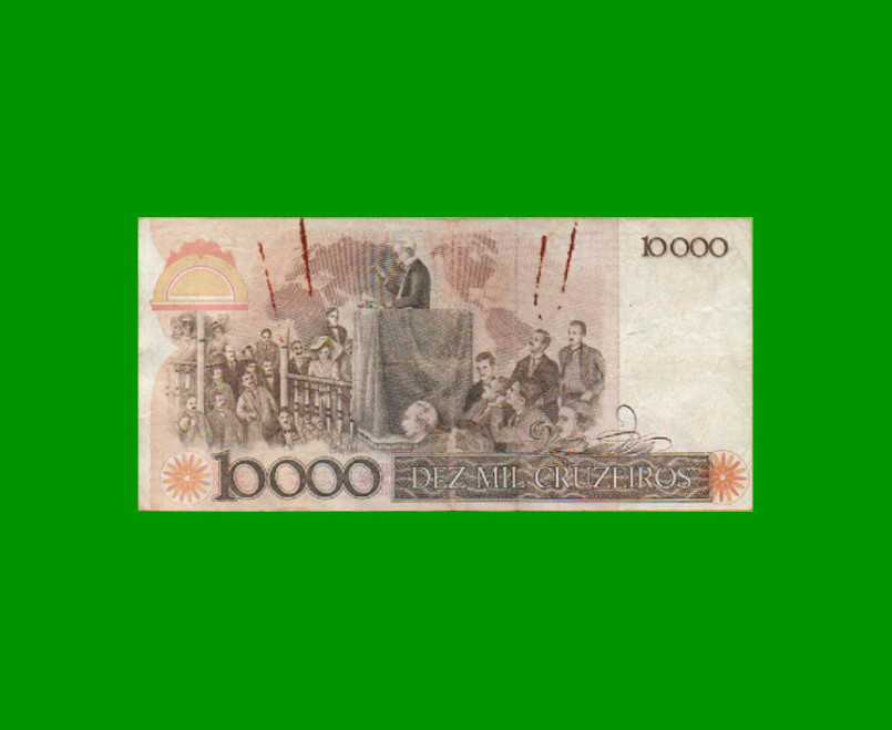 BILLETE DE BRASIL 10.000 CRUZEIROS, PICK 203a, AÑO 1984, ESTADO MUY BUENO.- - Imagen 2