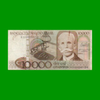 BILLETE DE BRASIL 10.000 CRUZEIROS, PICK 203a, AÑO 1984, ESTADO MUY BUENO.-