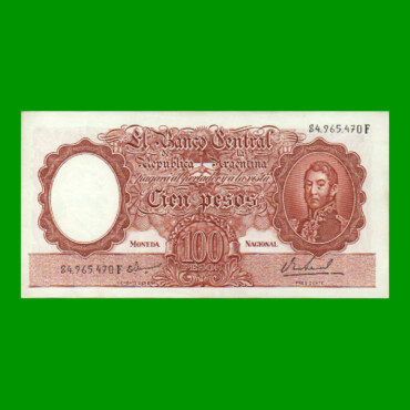 MONEDA NACIONAL $100,00, BOT 2083, AÑO 1969, ESTADO EXCELENTE.-