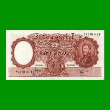 MONEDA NACIONAL $100,00, BOT 2085, AÑO 1969, ESTADO EXCELENTE.-