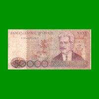 BILLETE DE BRASIL 50.000 CRUZEIROS, PICK 204c, AÑO 1985, ESTADO BUENO.-