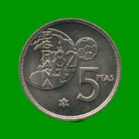 MONEDA DE ESPAÑA 5 PASETAS CONMEMORATIVA, AÑO 1980, ESTADO NUEVA.-
