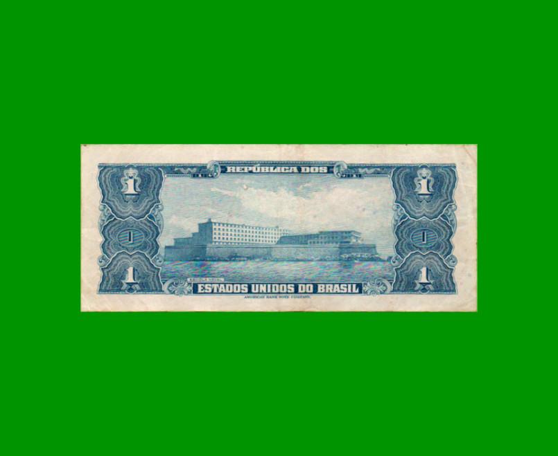 BILLETE DE BRASIL 1 CRUZEIRO, PICK 150d, AÑO 1958, ESTADO EXCELENTE- .- - Imagen 2