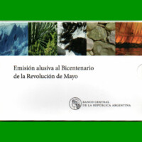 BLISTER SET (5) MONEDAS ARGENTINAS, $ 1,00, CONMEMORATIVA BICENTENARIO DE LA REVOLUCION DE MAYO, AÑO 2010, ESTADO NUEVO.-