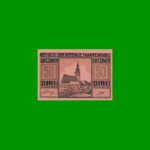 BILLETE DE AUSTRIA NOTGELD CIUDAD DE FRANKENMARKT 50 HELLER, ESTADO EXCELENTE+ .-
