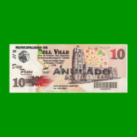 BONO MUNICIPALIDAD DE BELL VILLE $10,00, AÑO 2002/2003, ESTADO EXCELENTE+ .-