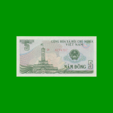 BILLETE DE VIETNAM 5 DONG, PICK 92, AÑO 1985, ESTADO SIN CIRCULAR.-