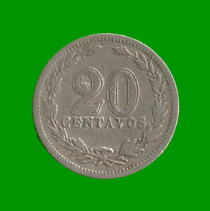 MONEDA DE ARGENTINA, M$N 2DA CIRCULACION, 0,20 CTVOS, AÑO 1921, ESTADO USADA.-