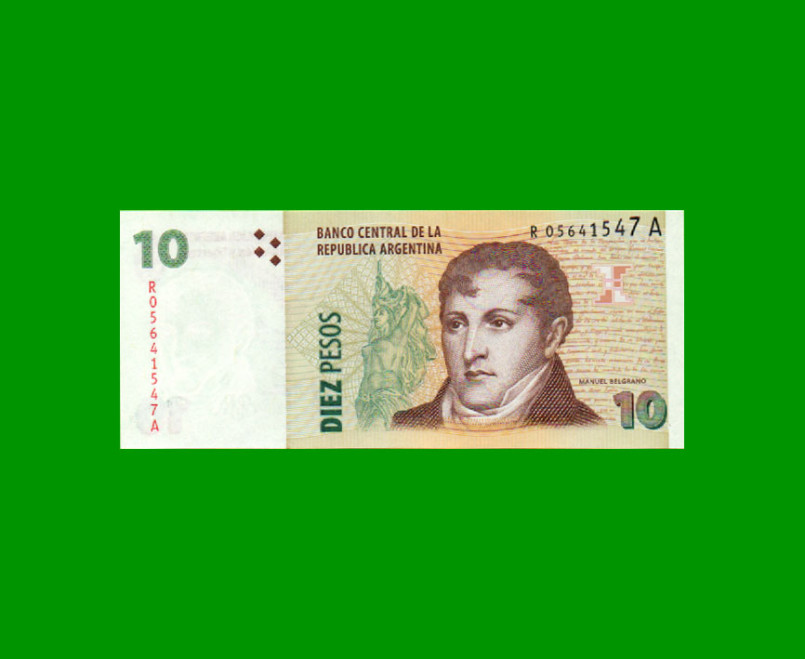 REPOSICION BILLETE CONVERTIBLE SEGUNDO DISEÑO $ 10,00, BOT 3440, ESTADO SIN CIRCULAR .-