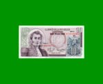 BILLETE DE COLOMBIA $ 10,00, PICK 407h, AÑO 1980, ESTADO SIN CIRCULAR.-