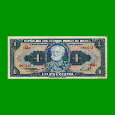 BILLETE DE BRASIL 1 CRUZEIRO, PICK 150d, AÑO 1958, ESTADO EXCELENTE- .-