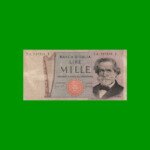 BILLETE DE ITALIA 1.000 LIRAS, PICK 101a, AÑO 1969, ESTADO BUENO.-