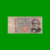 BILLETE DE ITALIA 1.000 LIRAS, PICK 101a, AÑO 1969, ESTADO BUENO.-