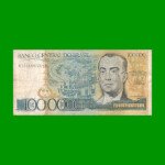BILLETE DE BRASIL 100.000 CRUZEIROS, PICK 205, AÑO 1985, ESTADO BUENO.-