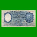 MONEDA NACIONAL $500,00, BOT 2088, NUMEROS ROJOS, AÑO 1944, ESTADO MUY BUENO- .-