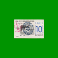 BONO RED DE TRUEQUE SOLIDARIO, ZONA NORTE SANTA FE, 10 CREDITO, MG 3050, ESTADO USADO.-