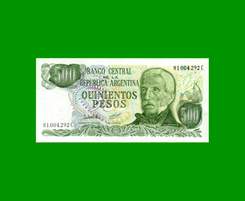 PESOS LEY 18.188 $500,00, BOT 2430a, AÑO 1981, ESTADO EXCELENTE+ .-