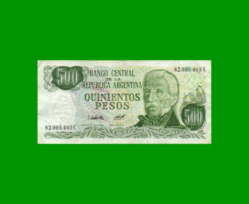 PESOS LEY 18.188 $500,00, BOT 2430b, AÑO 1981, ESTADO MUY BUENO.-